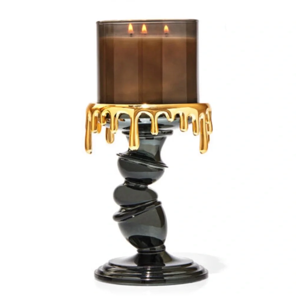 B&BW Wonky Tilted Pedestal 3-Wick Candle Holder